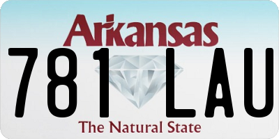 AR license plate 781LAU