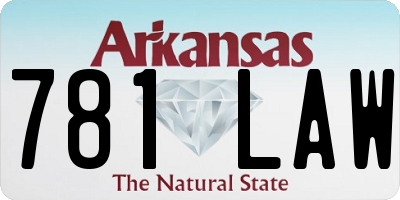 AR license plate 781LAW