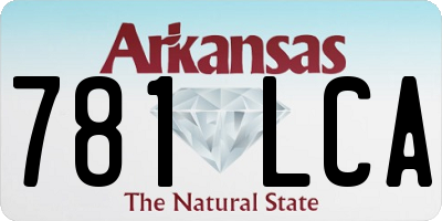 AR license plate 781LCA