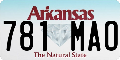 AR license plate 781MAO