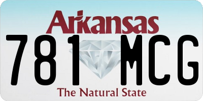 AR license plate 781MCG