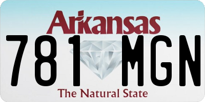 AR license plate 781MGN