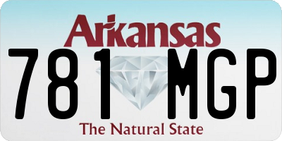 AR license plate 781MGP