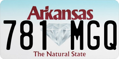 AR license plate 781MGQ