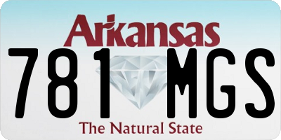 AR license plate 781MGS