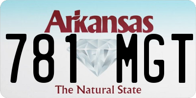 AR license plate 781MGT
