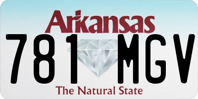 AR license plate 781MGV