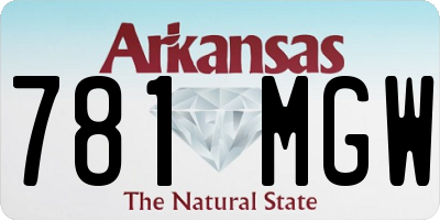 AR license plate 781MGW