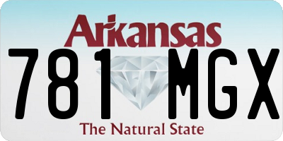 AR license plate 781MGX
