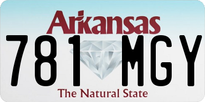 AR license plate 781MGY