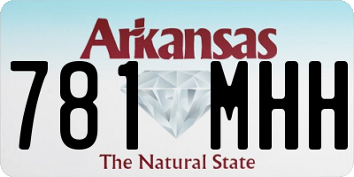 AR license plate 781MHH