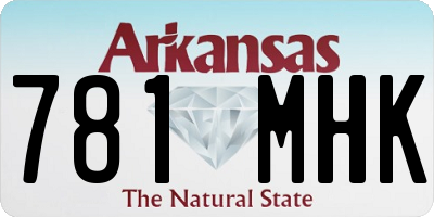 AR license plate 781MHK