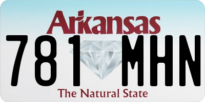 AR license plate 781MHN