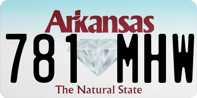 AR license plate 781MHW