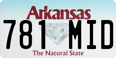 AR license plate 781MID