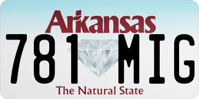 AR license plate 781MIG