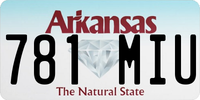 AR license plate 781MIU