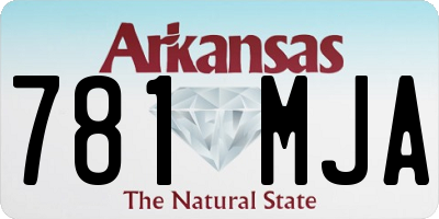 AR license plate 781MJA