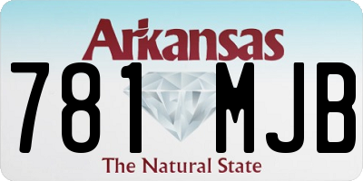 AR license plate 781MJB