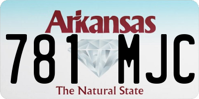 AR license plate 781MJC