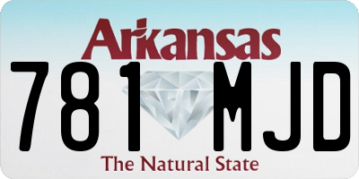 AR license plate 781MJD