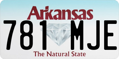 AR license plate 781MJE