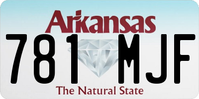 AR license plate 781MJF