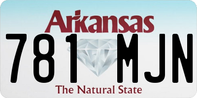 AR license plate 781MJN