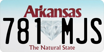 AR license plate 781MJS