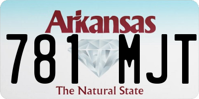 AR license plate 781MJT