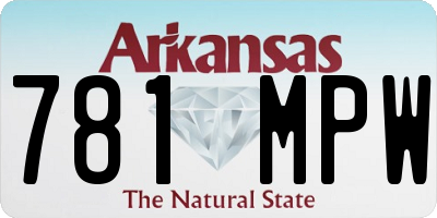 AR license plate 781MPW