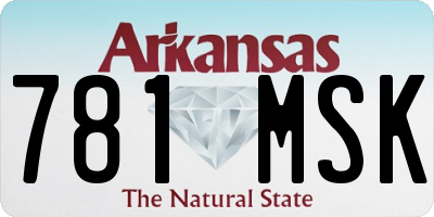 AR license plate 781MSK