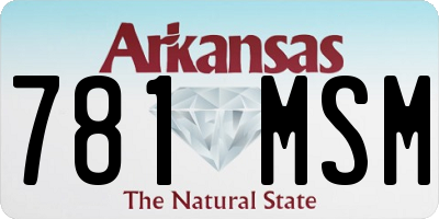 AR license plate 781MSM
