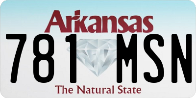 AR license plate 781MSN
