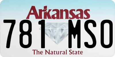 AR license plate 781MSO