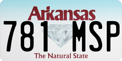 AR license plate 781MSP