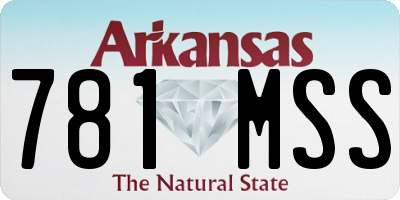 AR license plate 781MSS