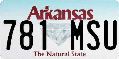 AR license plate 781MSU
