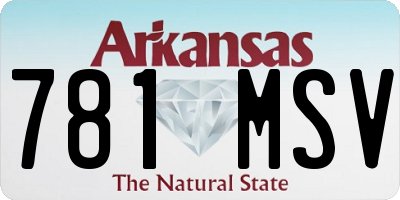 AR license plate 781MSV