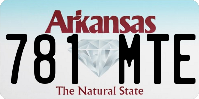 AR license plate 781MTE