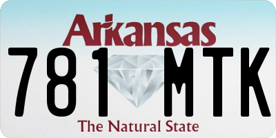 AR license plate 781MTK
