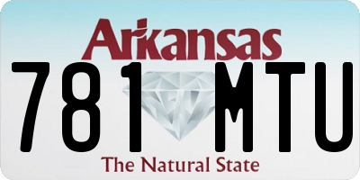 AR license plate 781MTU