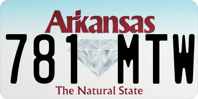 AR license plate 781MTW