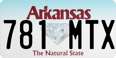 AR license plate 781MTX