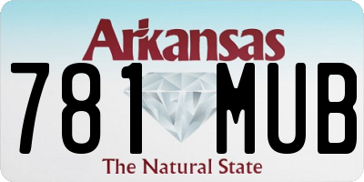 AR license plate 781MUB