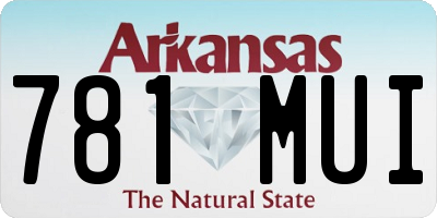 AR license plate 781MUI
