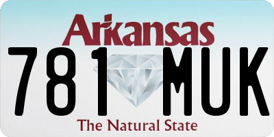 AR license plate 781MUK