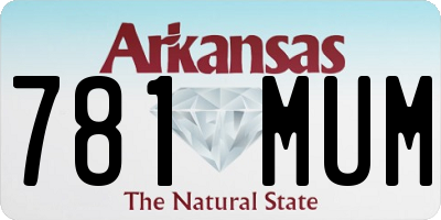 AR license plate 781MUM