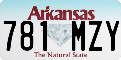 AR license plate 781MZY