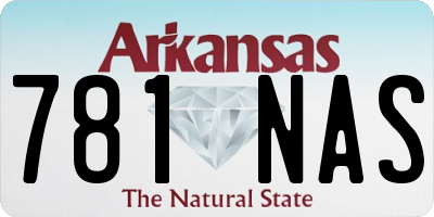 AR license plate 781NAS